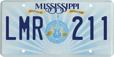 MS license plate LMR211