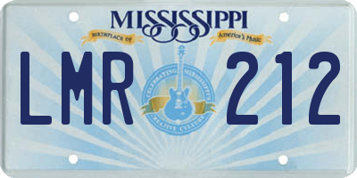 MS license plate LMR212