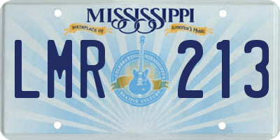 MS license plate LMR213