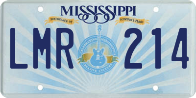 MS license plate LMR214