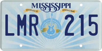 MS license plate LMR215