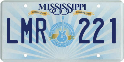 MS license plate LMR221