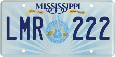 MS license plate LMR222