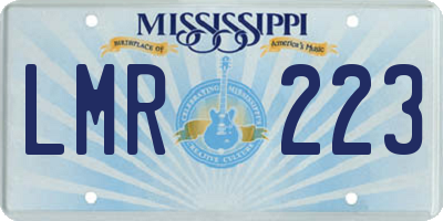 MS license plate LMR223