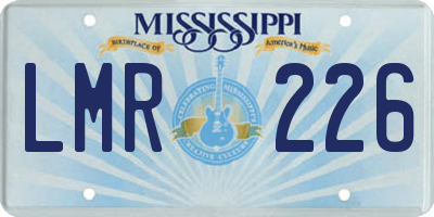 MS license plate LMR226