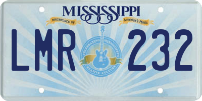 MS license plate LMR232