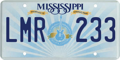 MS license plate LMR233