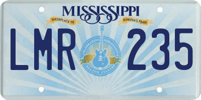 MS license plate LMR235