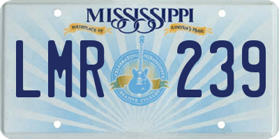 MS license plate LMR239