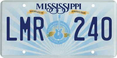 MS license plate LMR240