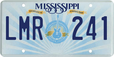 MS license plate LMR241