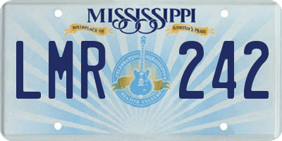 MS license plate LMR242