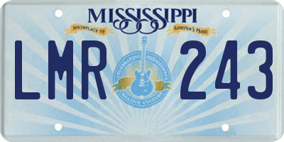 MS license plate LMR243