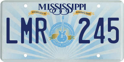 MS license plate LMR245