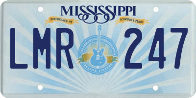 MS license plate LMR247