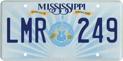MS license plate LMR249
