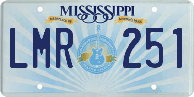 MS license plate LMR251