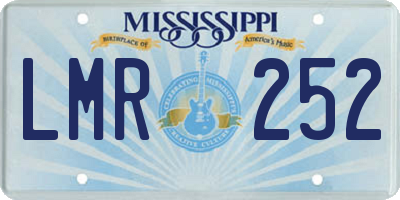MS license plate LMR252