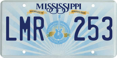 MS license plate LMR253