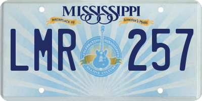 MS license plate LMR257