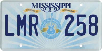 MS license plate LMR258