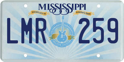 MS license plate LMR259