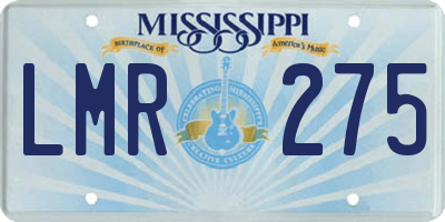 MS license plate LMR275