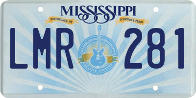MS license plate LMR281
