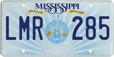 MS license plate LMR285