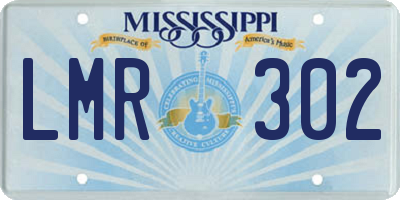 MS license plate LMR302