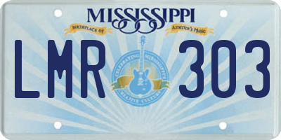 MS license plate LMR303
