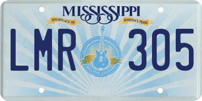 MS license plate LMR305