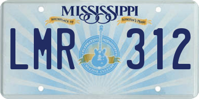 MS license plate LMR312