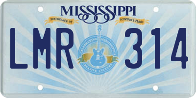 MS license plate LMR314