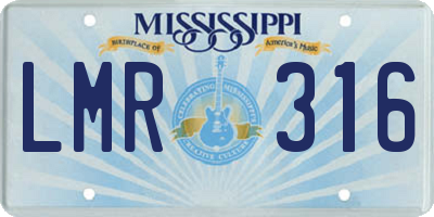 MS license plate LMR316