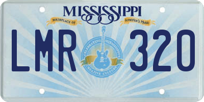 MS license plate LMR320