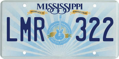 MS license plate LMR322