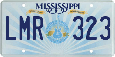 MS license plate LMR323
