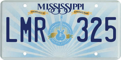 MS license plate LMR325
