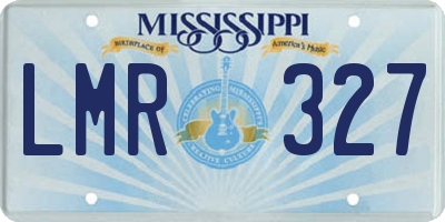 MS license plate LMR327