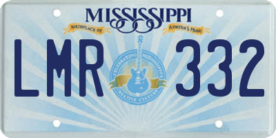 MS license plate LMR332
