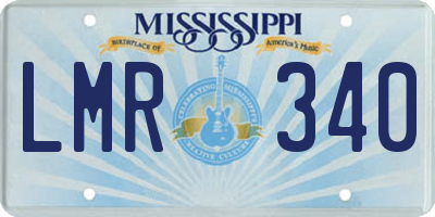 MS license plate LMR340