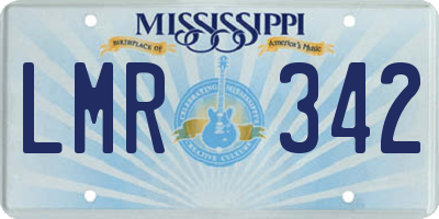 MS license plate LMR342