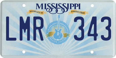 MS license plate LMR343