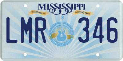 MS license plate LMR346