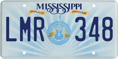 MS license plate LMR348