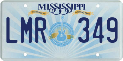 MS license plate LMR349