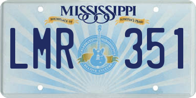 MS license plate LMR351