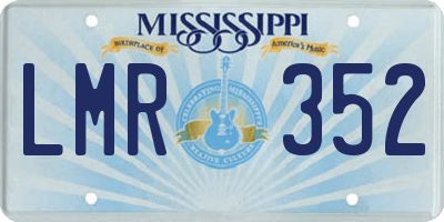 MS license plate LMR352