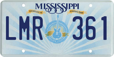 MS license plate LMR361